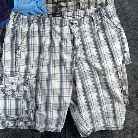 Lee Cargo Shorts Bundle Of Four Men's Size 38 Plaid Multicolor Preppy Golf - Picture 2 of 8